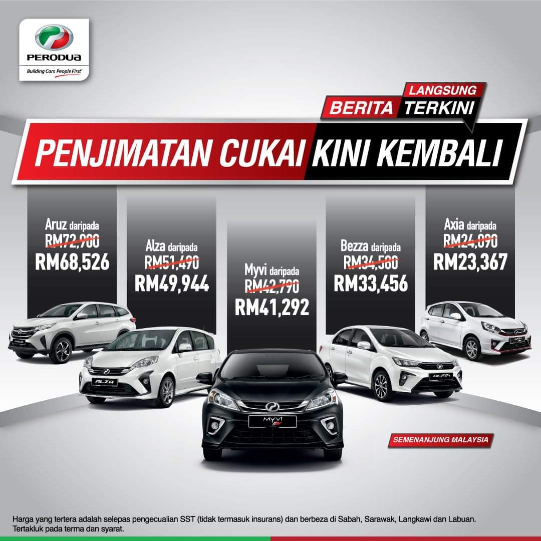 Promosi Perodua Terkini PKPP Tanpa Cukai Jualan - Kereta 